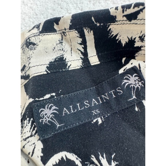 All Saints Black and Cream Casual Button Down Shirt - Picture 4 of 6
